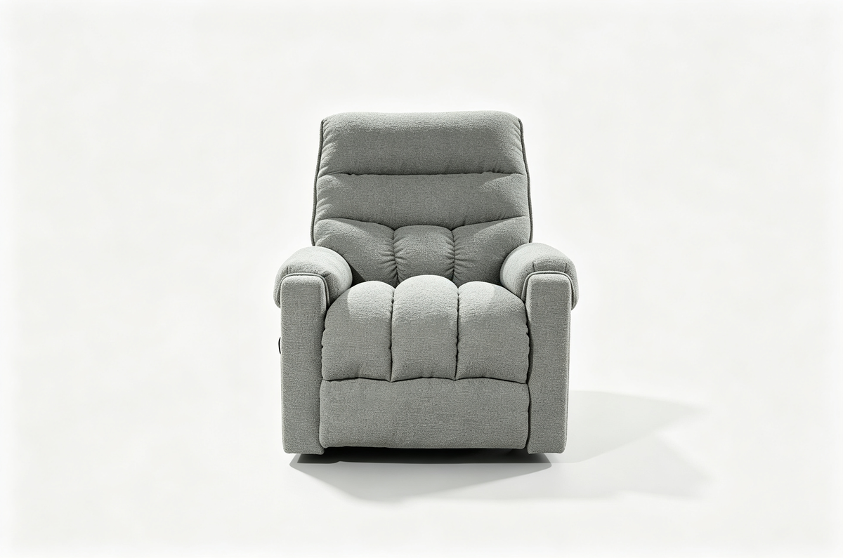 Dark Grey Chenille Power Lift Recliner with Remote Control & Side Storage Pocket