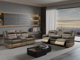 2-Piece Dual-Tone Power Reclining Sofa & Stationary Loveseat Living Room Set