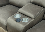2-Piece Dual-Tone Power Reclining Sofa & Stationary Loveseat Living Room Set
