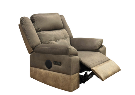 Two-Tone Power Recliner with USB Charging & Built-In Speaker - view 6