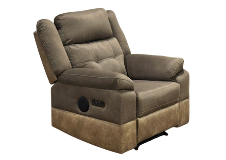 Two-Tone Power Recliner with USB Charging & Built-In Speaker - view 2
