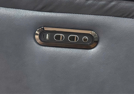 Jade Leather Power Reclining Sectional Sofa with Power Headrest, USB & Wireless Charger