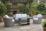 4-Piece Outdoor Wicker Conversation Set with Glass Coffee Table