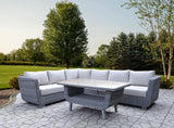 5-Piece Outdoor Wicker Sectional Patio Set with Coffee Table