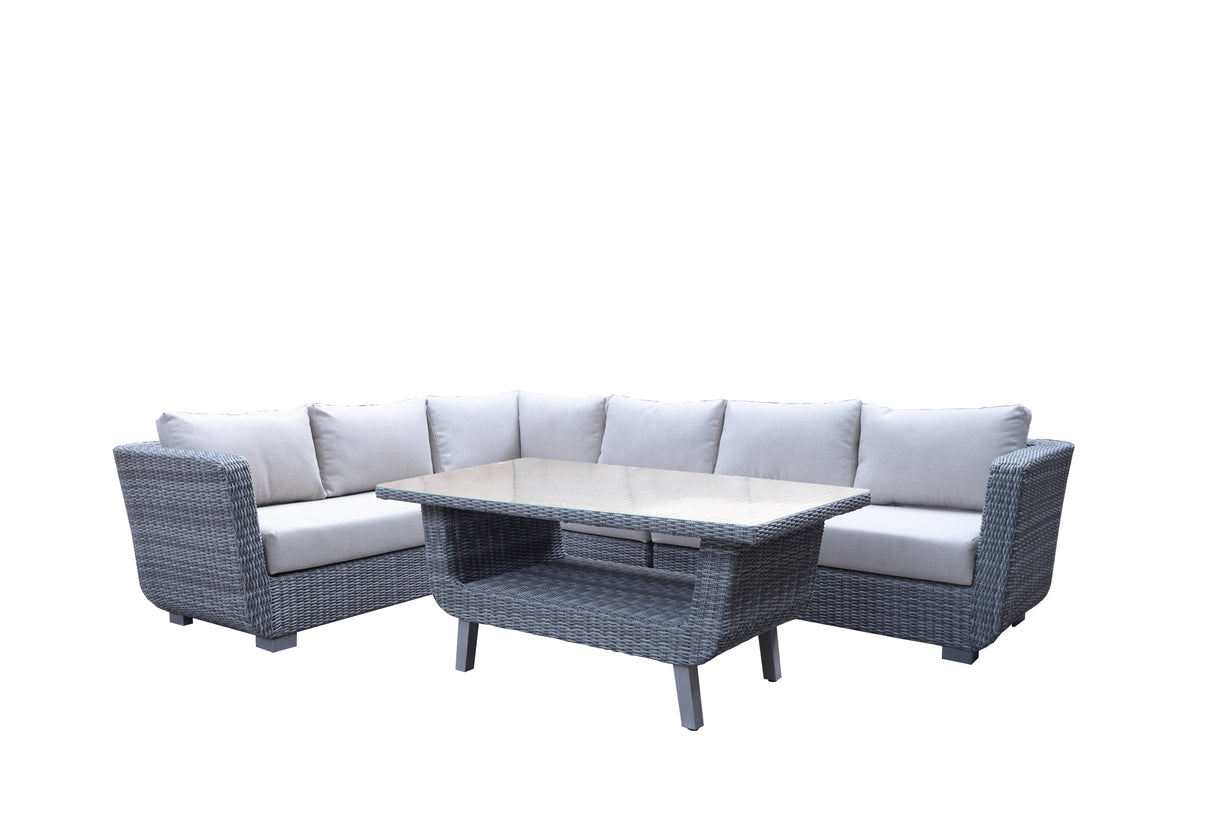 5-Piece Outdoor Wicker Sectional Patio Set with Coffee Table