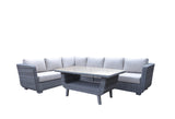 5-Piece Outdoor Wicker Sectional Patio Set with Coffee Table