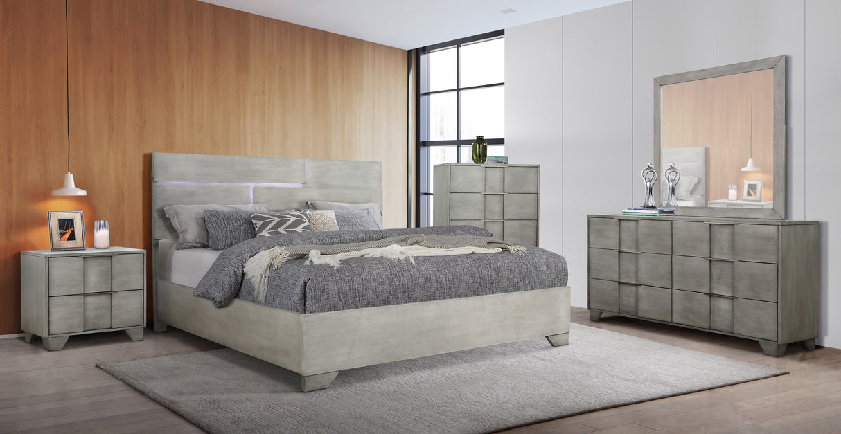 Modern Light Gray Chest with Nickel Hardware Modern Light Gray Chest with Nickel Hardware