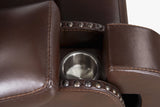 Briarstone Brown 3-Piece Power Reclining Living Room Set with Storage, Cup Holders & Drop-Down Table