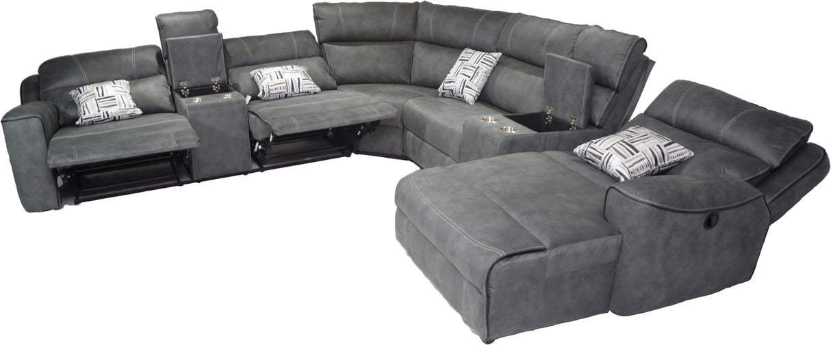 Connery Charcoal 4-Piece Manual Reclining Sectional with Chaise