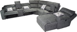 Connery Charcoal 4-Piece Manual Reclining Sectional with Chaise