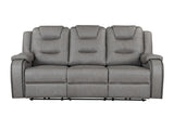 Mason Ridge Gray 3-Piece Power Reclining Living Room Set with Storage