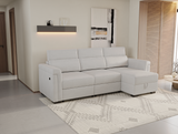 White Power Sleeper Sectional with Storage Chaise & USB Ports