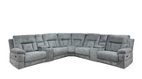 Contemporary Gray Power Reclining Sectional with Console Cup Holders, USB Ports & Wireless Charging
