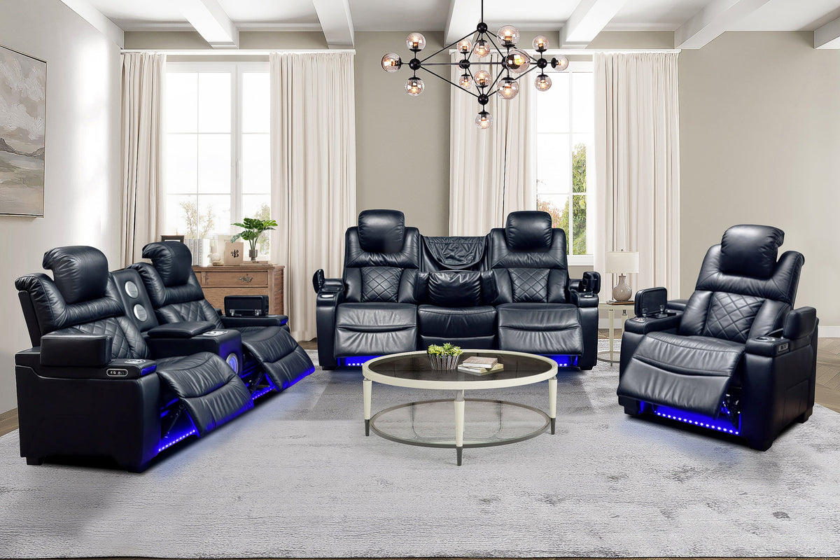 3 Piece Power Reclining Living Room Set by Sara Collections | Bel Furniture