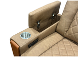Modern 3-Piece Power Reclining Living Room Set in Camel - Power Headrests, USB & Wireless Charging, Hidden Armrest Storage, Cup Holders, & Reading Light