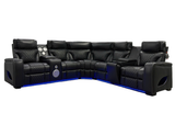 Black Power Reclining Sectional with Power Headrests, Speaker, Wireless Charging & LED Lighting