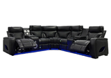 Black Power Reclining Sectional with Power Headrests, Speaker, Wireless Charging & LED Lighting