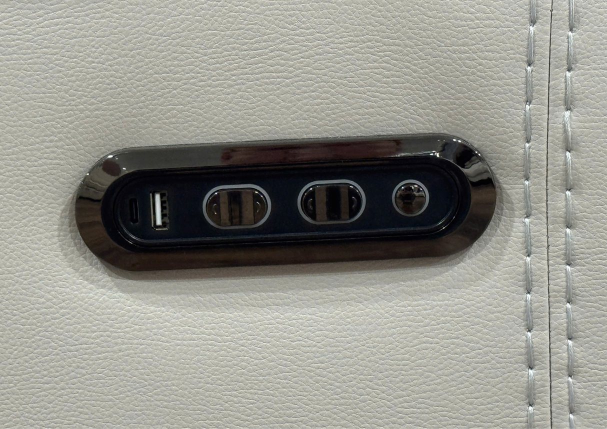 3 Piece Power Reclining Sectional with Power Headrests, Wireless Charging & Pull-Out Storage Drawer - Bone Air Leather