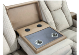 Lumina 3-Piece Light Beige Triple Power Reclining Living Room Set with Audio, Wireless Charging & LED Lights