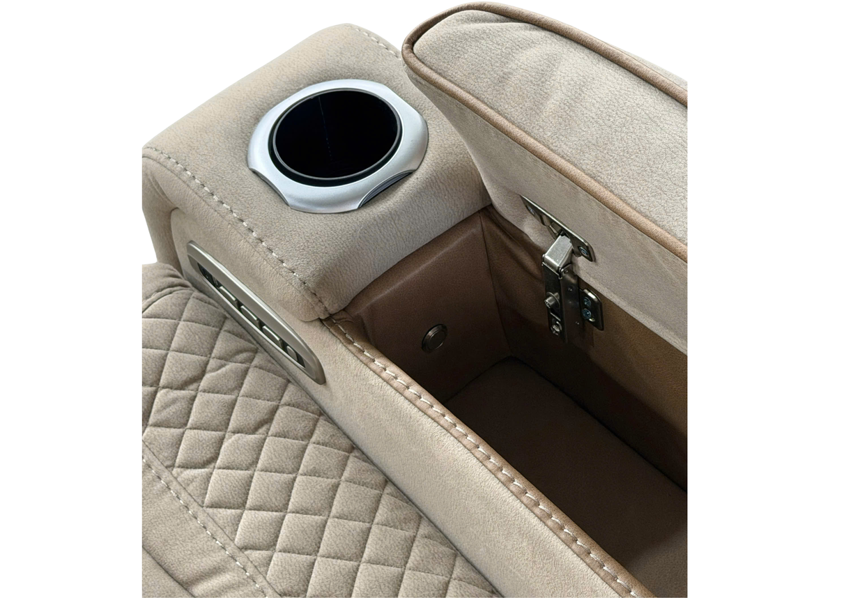 Lumina 3-Piece Light Beige Triple Power Reclining Living Room Set with Audio, Wireless Charging & LED Lights