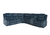 Contemporary Charcoal Gray 3-Piece Power Reclining Sectional with Storage Console