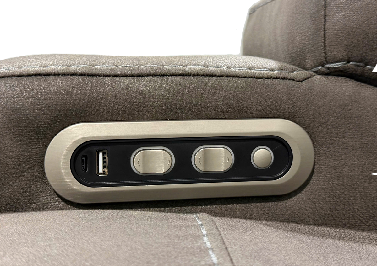Gray 3-Piece Power Reclining Living Room Set with Power Headrests, LED Lights & Speakers