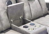 Gray 3-Piece Power Reclining Living Room Set with Power Headrests, LED Lights & Speakers