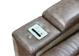 Brown & Light Brown 3-Piece Power Reclining Living Room Set with Power Headrests, Bluetooth Speakers & LED Lights