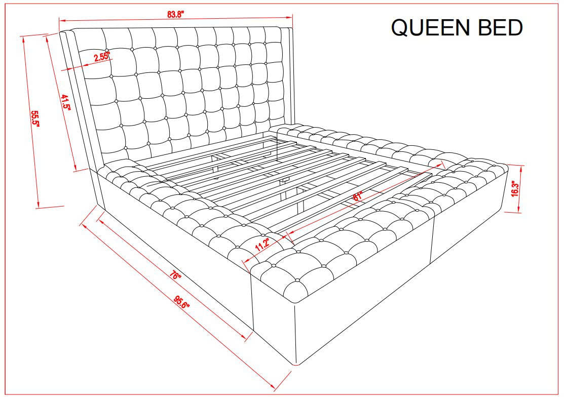 Black Bouclé Tufted Upholstered Storage Bed with USB
