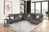 Connery Charcoal 4-Piece Manual Reclining Sectional with Chaise