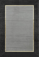 .Ashen Gray Rug with Black & Gold Border – 6' 6" x 9' 0"