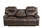 Transitional Red Brown Power Reclining 3-Piece Living Room Set with Plush High-Back Comfort & Pillow-Top Arms
