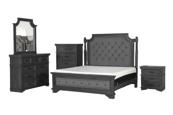 CHARLES-GREY 6 PIECE QUEEN BEDROOM SET