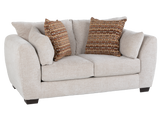 Light Neutral 2-Piece Sofa and Loveseat Set with Accent Pillow Style