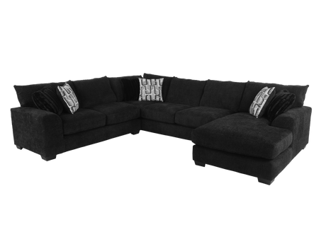 3-Piece Modern U-Shaped Sectional Sofa - Black by JCOOPER | Bel Furniture