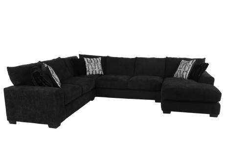 3-Piece Modern U-Shaped Sectional Sofa - Black by JCOOPER | Bel Furniture