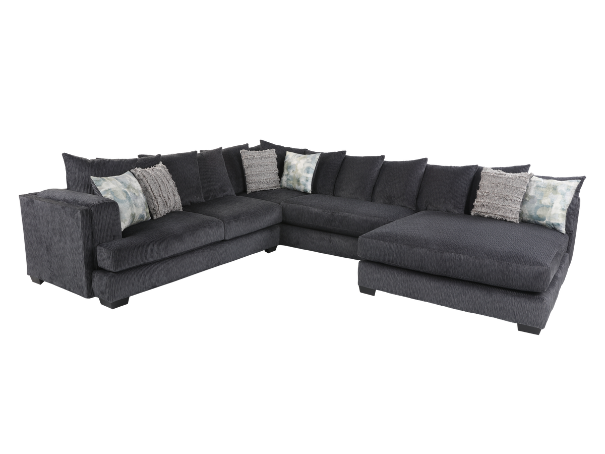 3-Piece Charcoal Modern U-Shaped Sectional Sofa by JCOOPER | Bel Furniture