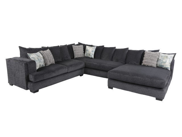 3-Piece Charcoal Modern U-Shaped Sectional Sofa by JCOOPER | Bel Furniture