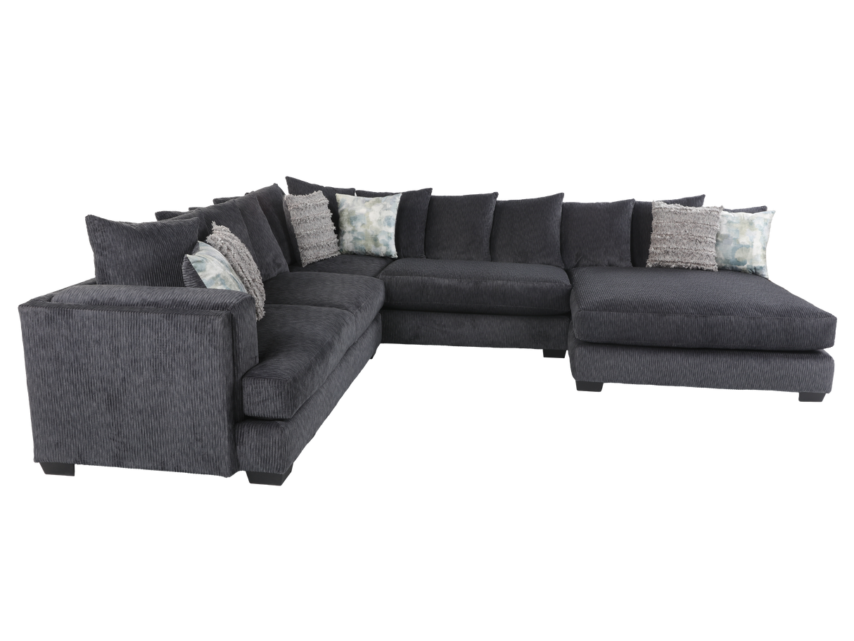 3-Piece Charcoal Modern U-Shaped Sectional Sofa by JCOOPER | Bel Furniture