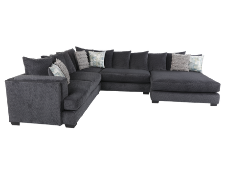 3-Piece Charcoal Modern U-Shaped Sectional Sofa by JCOOPER | Bel Furniture