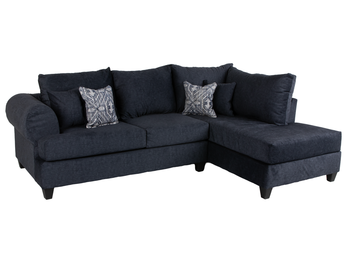 2-Piece Sectional Sofa with Right Arm Facing Chaise – Splendor Blue