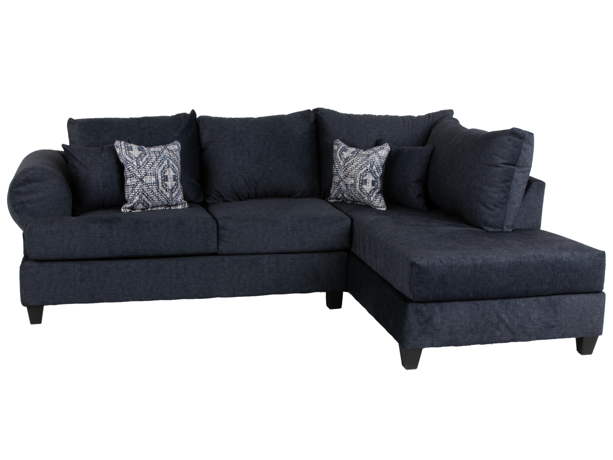 2-Piece Sectional Sofa with Right Arm Facing Chaise – Splendor Blue