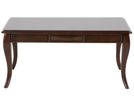 Transitional Dark Brown 3-Piece Coffee Table Set with Framed Inlay-Style Tops & Curved Legs - view 5