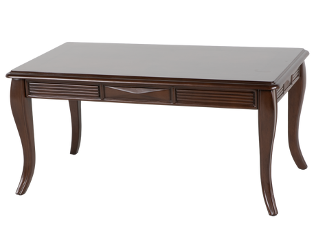Transitional Dark Brown 3-Piece Coffee Table Set with Framed Inlay-Style Tops & Curved Legs - view 6
