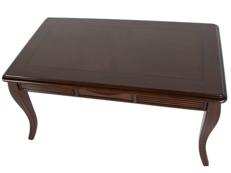Transitional Dark Brown 3-Piece Coffee Table Set with Framed Inlay-Style Tops & Curved Legs - view 9
