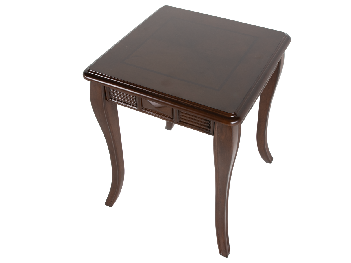 Transitional Dark Brown 3-Piece Coffee Table Set with Framed Inlay-Style Tops & Curved Legs