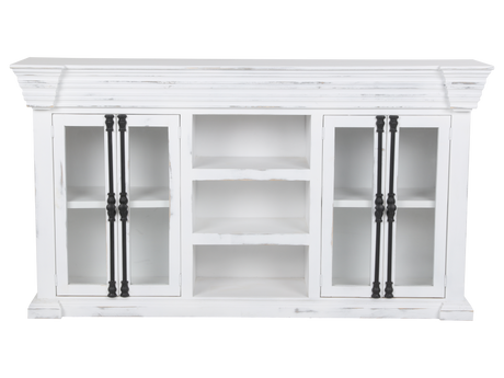 TV Console with Glass Doors by Mollai Collections | Bel Furniture