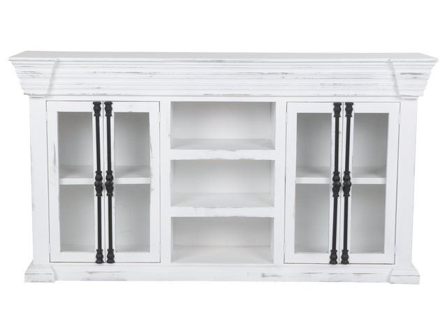 TV Console with Glass Doors by Mollai Collections | Bel Furniture