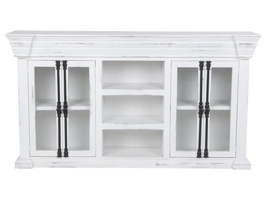 TV Console with Glass Doors by Mollai Collections | Bel Furniture