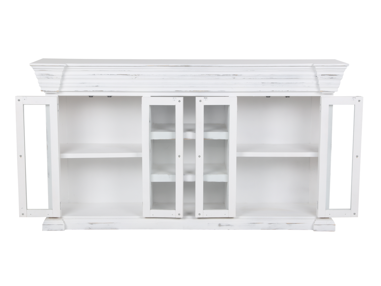 TV Console with Glass Doors by Mollai Collections | Bel Furniture